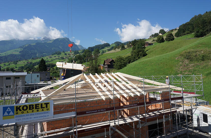 Dachkonstruktion Holzhaus